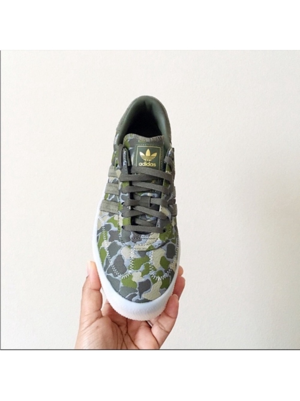 Adidas SambaRose Olive Camo Women’s Sneakers Camouflage Low-Top Sneakers - Picture 4 of 7